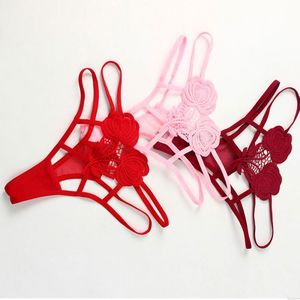 Sexy flor rosa bordado malla transpirable fino transparente cintura baja Tanga sin costuras ropa interior traviesa T-Back cachonda Ropa interior Lencería