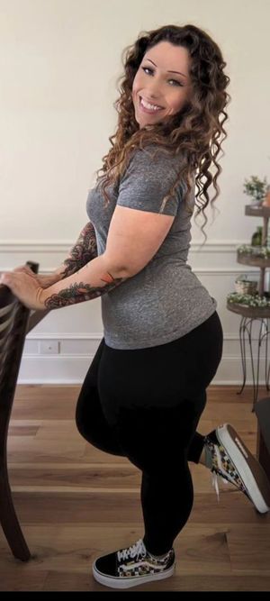 Thick Black Haired Pawg in yoga pants
