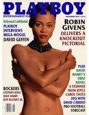 Robin Givens posing for Playboy magazine