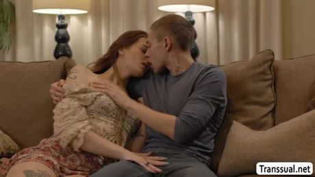 Thin Tranny beauty gets her tight asshole fucked by boyfriend