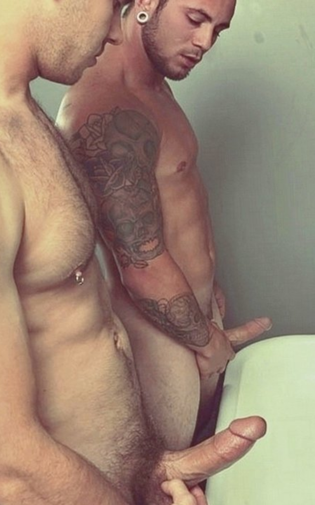 Staring at his dick in the men's room
