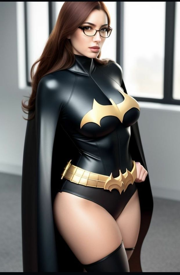Pretty lady bat woman cosplay...