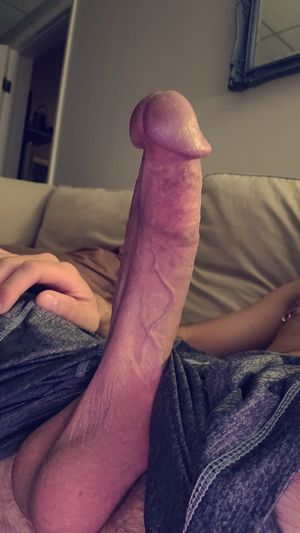 Long, hard, thick cock, ready for a messy mouth