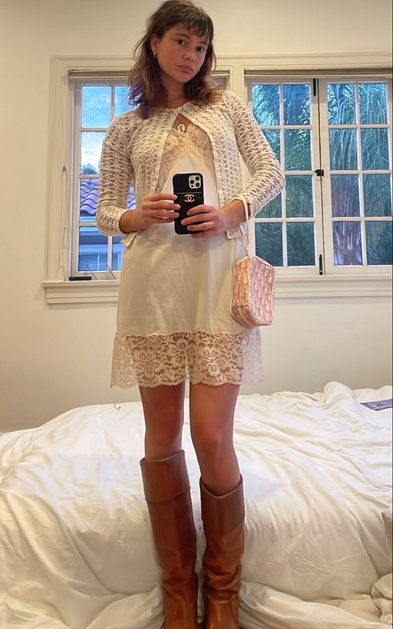 Lacy Full Slip as a Dress.