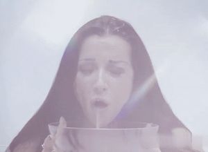 Hot cummed brunette babe spits cum