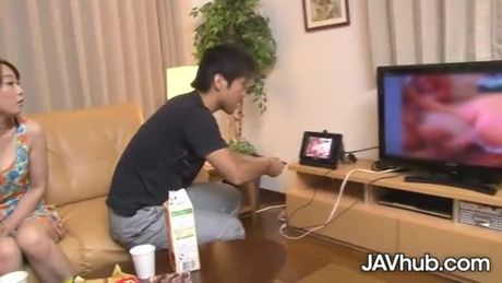 2 Asian GF in a 4some #813