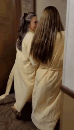 show boobs in hallway