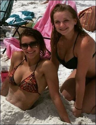 Cute sisters thick and petite bikini
