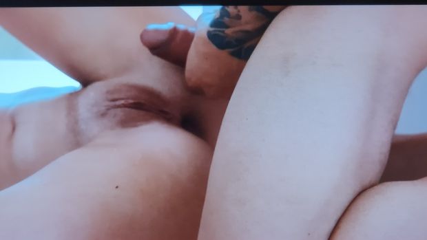 Lining it up for anal fuck