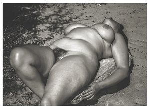 Black and white large nude