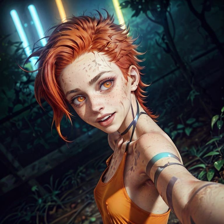 redhead taking a selfie