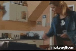 Jane_Danson_AKA_Leanne_Batterby_sexy_denim_jacket_very_short_pink_skirt_hot_walking_in_flat-reverse!