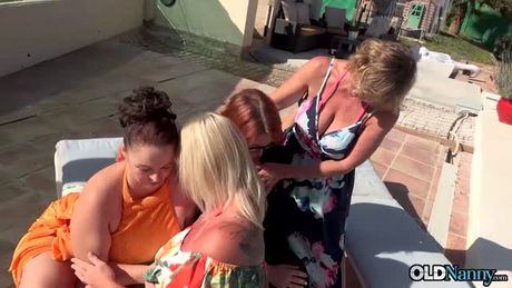 OLDNANNY MollyMilf, MelodyCharm, DevonBreeze and JoJo have sex