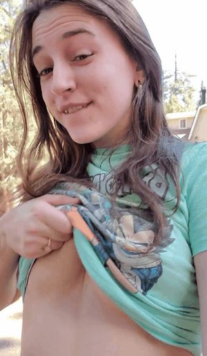 Hot brunette teen reveal big natural tits