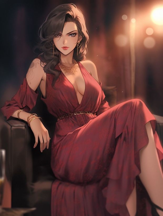 Woman in red