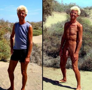 Norbert Kempe nackt und bekleidet