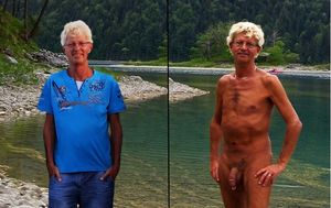 Norbert Kempe nackt und bekleidet