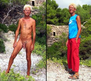 Norbert Kempe nackt und bekleidet