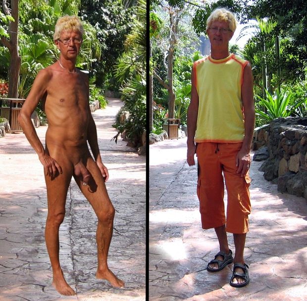 Norbert Kempe nackt und bekleidet