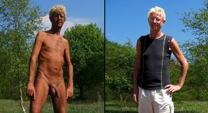 Norbert Kempe nackt und bekleidet