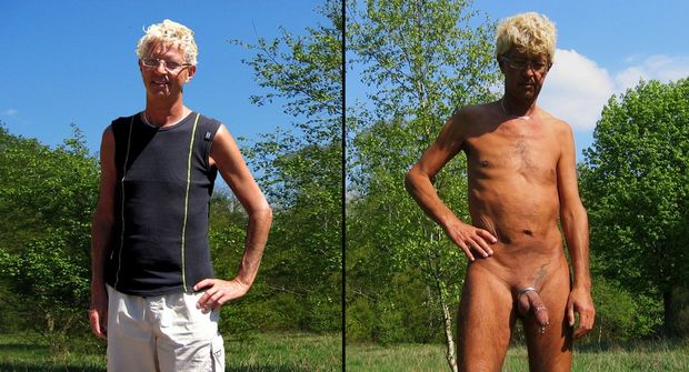 Norbert Kempe nackt und bekleidet