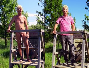 Norbert Kempe nackt und bekleidet