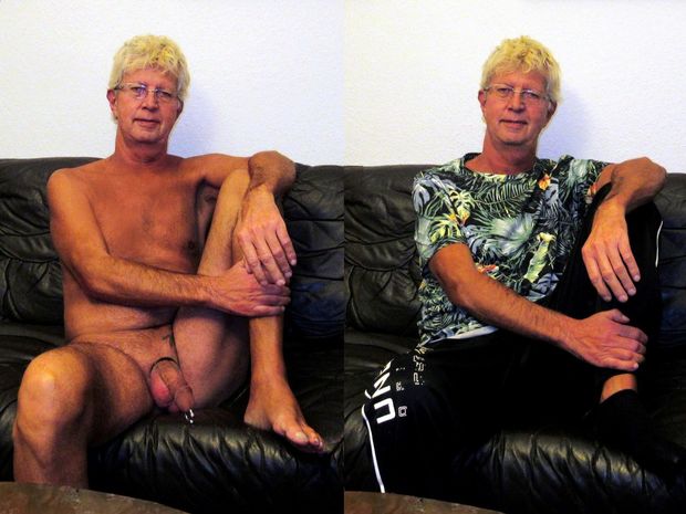 Norbert Kempe nackt und bekleidet