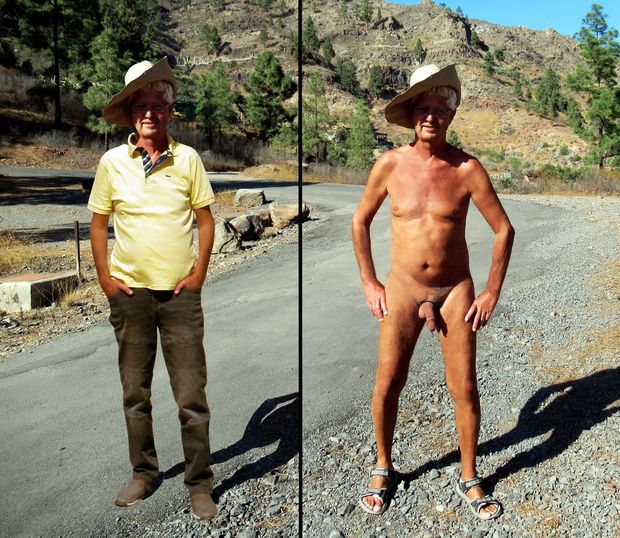 Norbert Kempe nackt und bekleidet