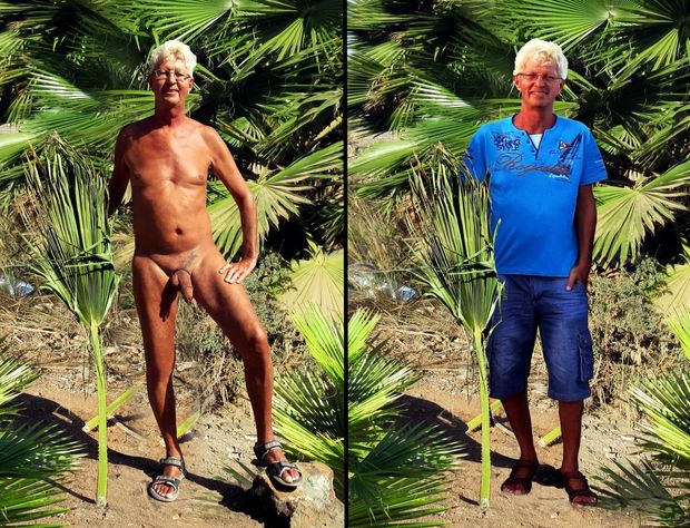 Norbert Kempe nackt und bekleidet