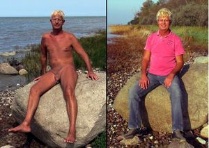 Norbert Kempe nackt und bekleidet