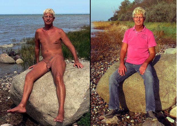 Norbert Kempe nackt und bekleidet