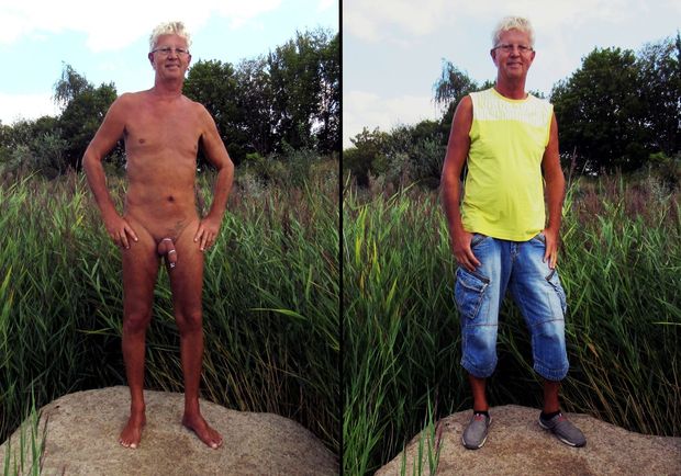 Norbert Kempe nackt und bekleidet