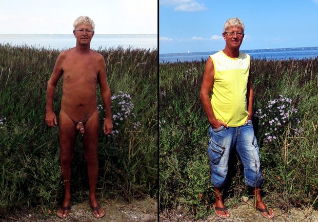 Norbert Kempe nackt und bekleidet
