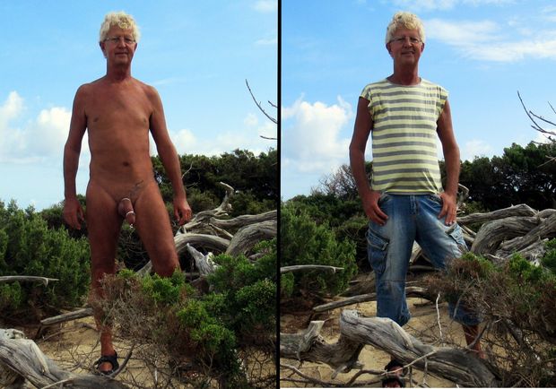 Norbert Kempe nackt und bekleidet