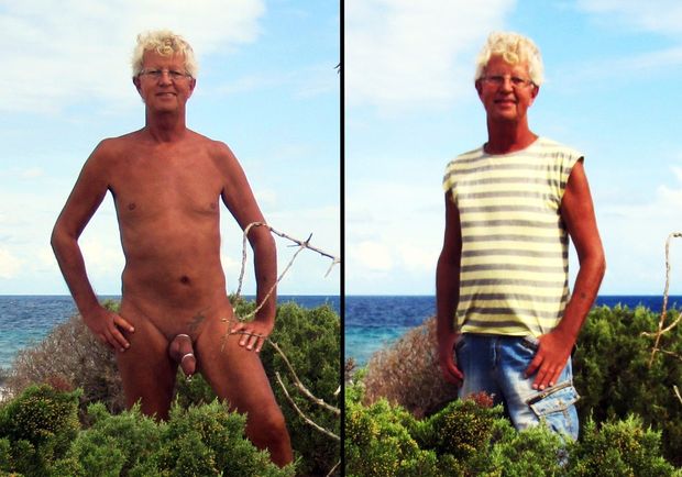 Norbert Kempe nackt und bekleidet