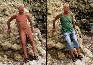 Norbert Kempe nackt und bekleidet