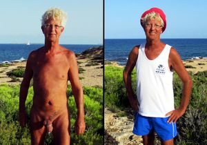 Norbert Kempe nackt und bekleidet