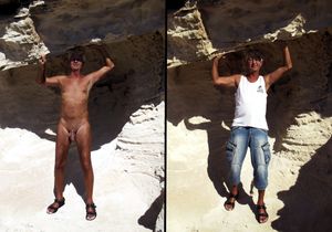 Norbert Kempe nackt und bekleidet