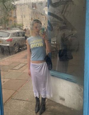 Silky Lacy Slip Used as a Skirt!