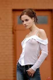 Emma Watson in see through top and tight jeans