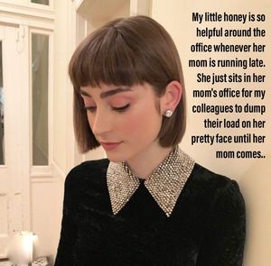 My daughter fills in for her mom in my office as the cumdump slut