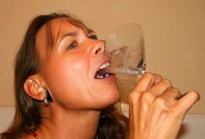 Dutch Newsreader drinks her Cum Cocktail1