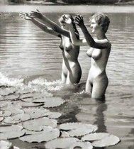 "See gals, your snatches can get rid of water invasive plants!"