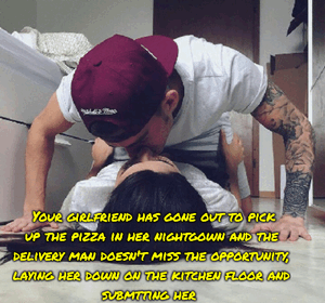 The delivery man take advantage of she is alone