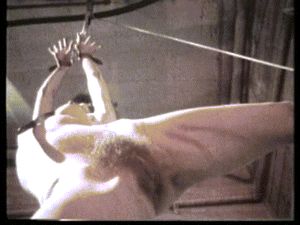 MILF bound naked and flogged