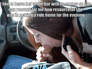she is sucking a big cock to get a ride home