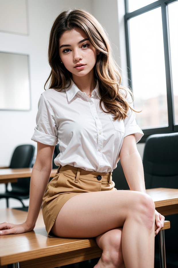 Cute burnette woman