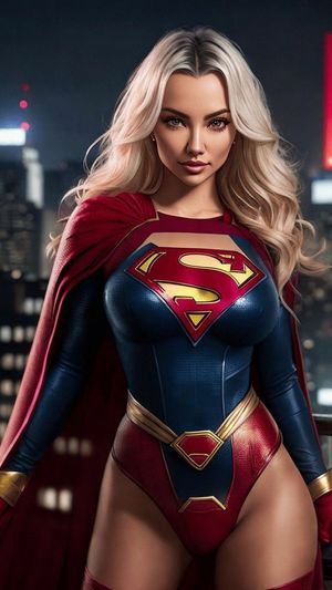 Pretty blonde Supergirl cosplay..,