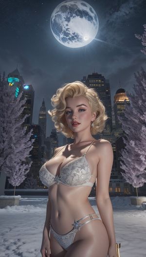 Marilyn Monroe stunning scene under the moon