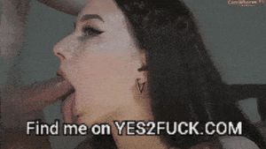 Long tongued suckductresses uses her throat to pull out a facial.